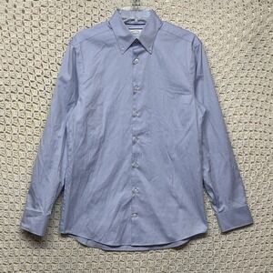 Charles Tyrwhitt Dress Shirt Men's 15.5 34 in Blue Long Sleeve Non-Iron Slim Fit